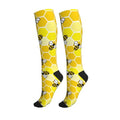Cute Compression Socks Knee High Support Stockings Women Men - color: Cute Honey Bee