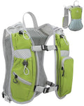 Running Vest for Women and Men, Hydration Running Backpack, Runners Vest, Hydration Vest, with Front Phone Holder, Adjustable Chest and Waist Strap - color: Lime Green, size: Only Backpack