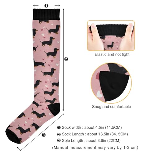 Wusikd Cats Compression Socks for Women and Men Circulation Cute Long Socks for Athletic Running 1 - color: Dachshund