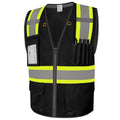 Safety Vest 9 Pockets Mesh Hi Vis Vest for Men Women, Black XL - color: Black, size: X-Large
