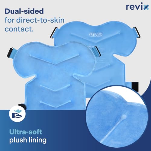 REVIX Shoulder Ice Pack Wrap for Rotator Cuff, Reusable Gel Cold Pack - size: Standard, style: Blue