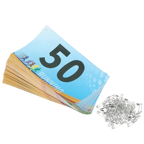 PATIKIL Tearproof Running Bib Numbers, Race Competitor Numbers - size: 7x4 Inch, style: 1-50