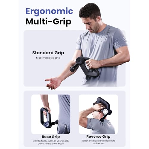 BOB AND BRAD D6 Pro Massage Gun Deep Tissue Percussion with 16mm Amplitude 85lbs Stall Force, FSA Eligible & HSA Approved Professional Muscle Massager for Athletes, Quiet Electric Back Massager - color: Classic Black