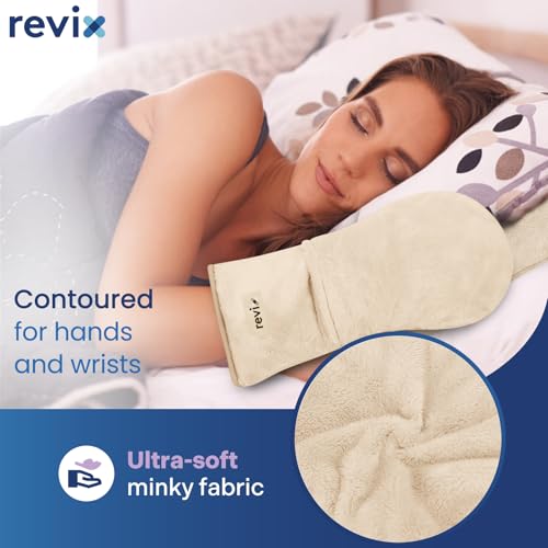 REVIX Microwavable Heating Mittens for Cold Hands, Hand Warmer, Beige - color: Beige