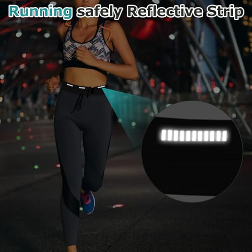 Running Belt Waist Pack, Orange, Dual Zippered Pockets, Adjustable Elastic Band with Reflective Strips (Grey) - color: Grey
