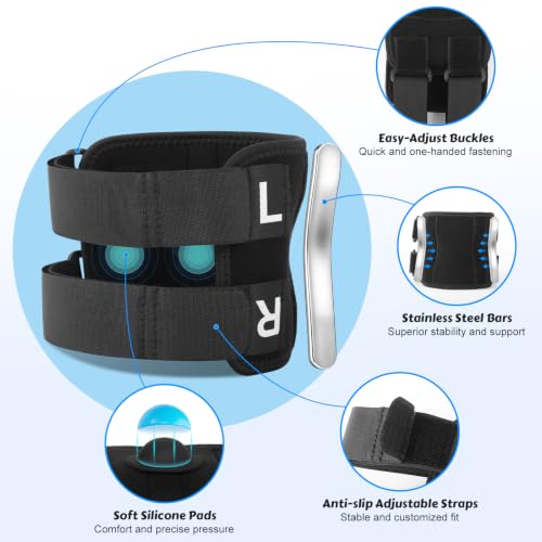 Sciatica Pain Relief Devices, Adjustable Calf Support Sciatic Nerve Brace with 2 Pressure Pad Targeted Compression for Sciatic Nerve Relief, Unisex Sciatic Nerve Brace for Men Women