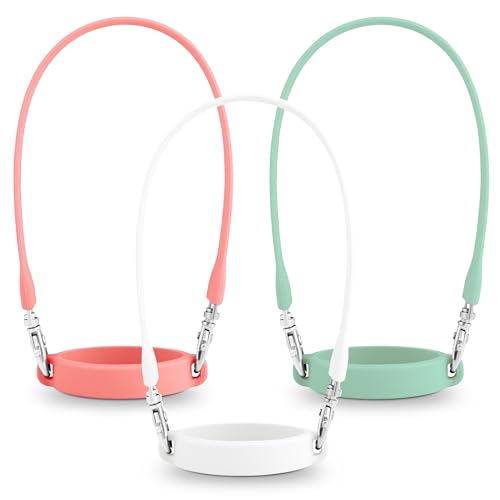Ryan & Rose Water Bottle Handle 3 Pack - Silicone Water Bottle Sling, Carrier, Holder with Strap for Stanley Cup Accessories - color: Flat Cabana (3 Pack)