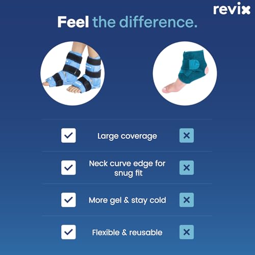 REVIX Foot & Ankle Ice Pack Wrap, Hands-Free Design, 2 Packs - style: Blue-Pack 2