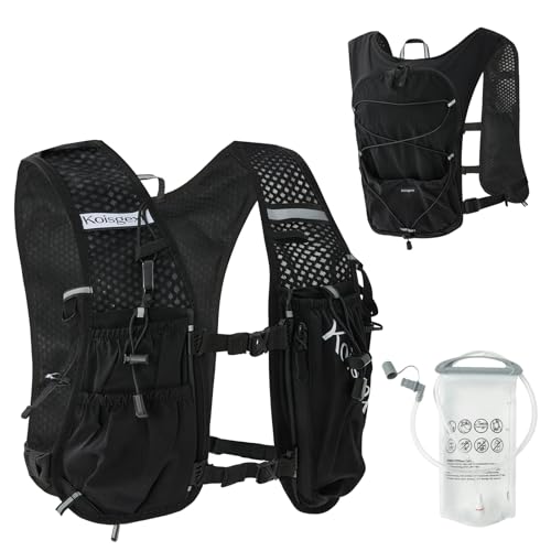 Running Hydration Vest Backpack with 1.5L Bladder for Men Women - color: black, size: with hydration