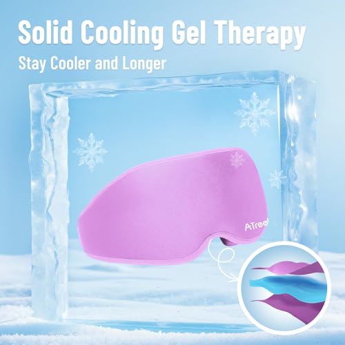 Cooling Eye Mask for Puffy Eyes, Ice Eye Pack After Surgery Relief - Reuable Cold Compress for Dry Eye - Comfortable Perfect Fit Gel Sleep Mask, Purple of 3D - color: Purple of 3d