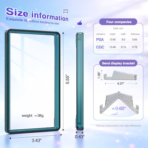 For PSA Graded Card Slab Protector Case Blue - color: Blue