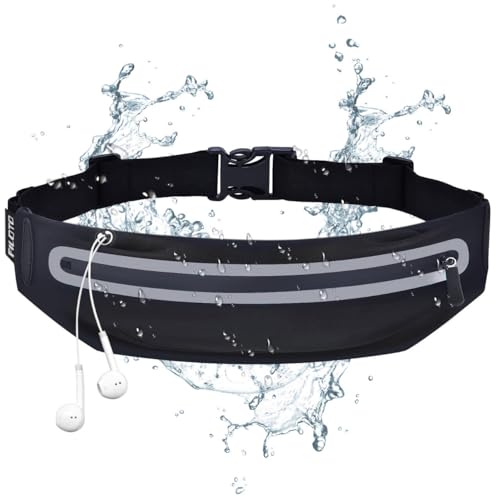 Running Belt Fanny Pack, Running Waist Pack for Women & Men USA Patented Hands-Free Reflective Runner Pouch Belt Fitness Workout Bag No-Bounce Adjustable Sport Travel Fanny Pack Cell - color: Silver