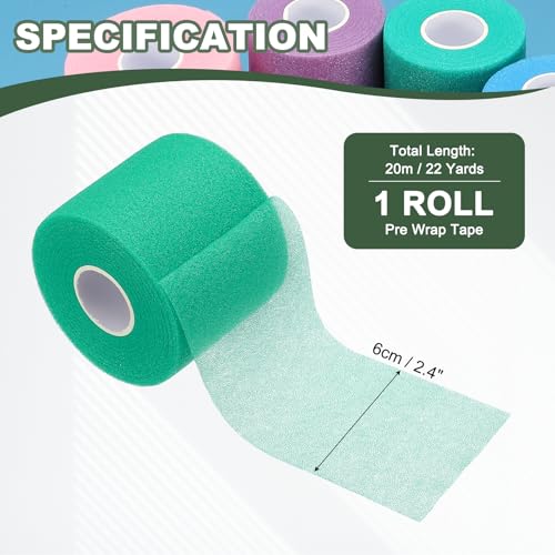 Pre Wrap Tape, Non-Slip Grip Cushion Wrap Prewrap Athletic Tape- Fitting for (Tennis- Badminton - Pickleball - Sports) - color: Dark Green