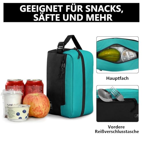 MIER Small Freezable Snack Bags Frozen Mini Cooler with 2 Gel Packs, Teal - color: Teal