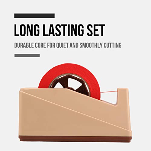 Lichamp Desktop Tape Dispenser Holder with Large 3 inch Core for Masking, Heat Transfer, Painters, Freezer and Kitchen Tape (Pack of 3) - size: 8 x 3 x 3.8 inches (Pack of 3)