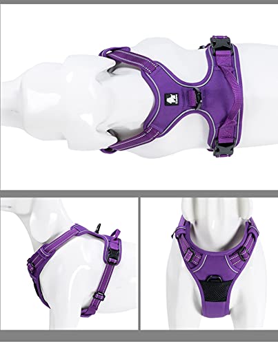 TRUE LOVE Adjustable No-Pull Dog Harness Reflective Vest, Purple, S - color: Purple, size: S
