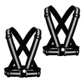 Reflective Vest, High Visibility Safety Vest Straps Reflective Gear for Night Running Walking Cycling for Men Women Kids - color: 2 Black