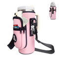 Sports rabbit Universal Water Bottle Holder with Strap & Phone Pocket - color: Pink, size: 30OZ