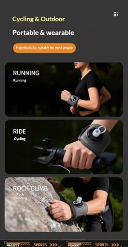 Wrist Water Bottle 200ml, Portable Running Hand Water Bottle with Hook and Loop Strap, Collapsible Silicone Sports Hydration Flask for Running, Cycling, Hiking, Walking, Gym (Black) - color: Black