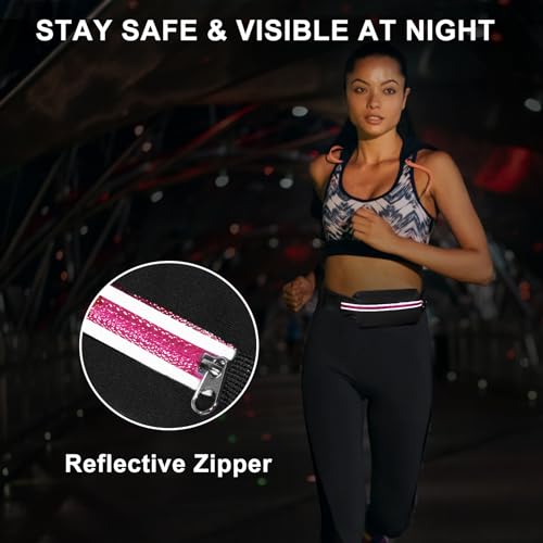 Running Belt for Men & Women - Secure Jogging Pouch for Phone, Keys & Essentials, For All Cell Phones - color: NA-2 Rose