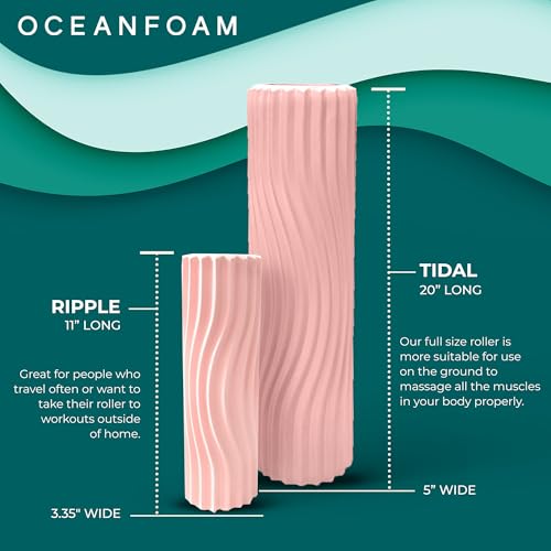 Oceanfoam Tidal Roller - Muscle Massage Foam Roller for Exercise (Blush) - color: Blush