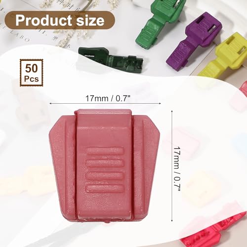 Zipper Pull Cord Lock End Tips, Plastic Shoe Lace End Clips - color: Light Red