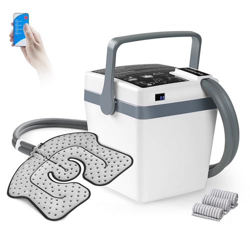 YOUKADA Cold Therapy Machine for Knee After Surgery with Quiet Pump - color: White&gray