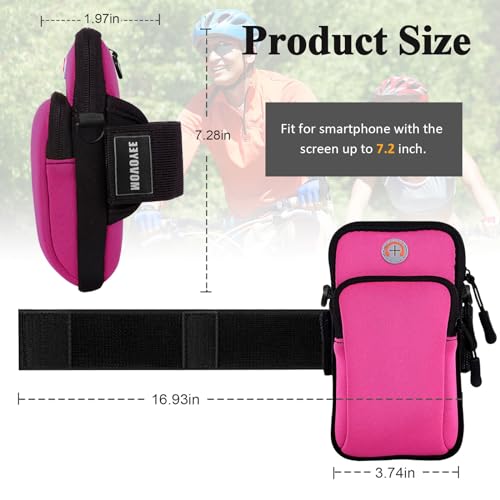 Phone Holder for Running Armband Cell Phone Holder, Small Purses for Women Crossbody Bags Kids,iPhone 17 16 16e 15 14 13 12 11 Pro Max Xs Xr X Plus Mini Galaxy Ultra S26 S25 Note Gym Arm Band - color: 7-Pink with Crossbody Strap&Hook