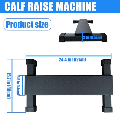 BLUSLM Steel Calf Raise Bar, Standing Machine for Stretching, Squat, Foot Stretch, Anti-Slip Solid Block - color: Black