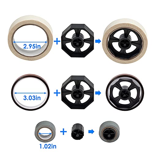 Desktop Tape Dispenser Adhesive Roll Holder (Fits 1" & 3" Core) with Weighted Nonskid Base Black - color: Black