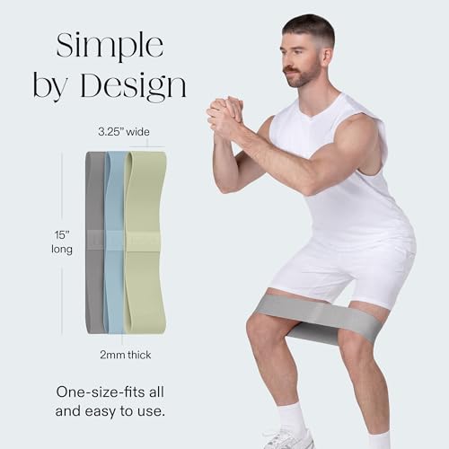 Bala Bands Resistance Bands, Non-Slip Fabric Exercise Bands - color: SEA, SAGE, HEATHER