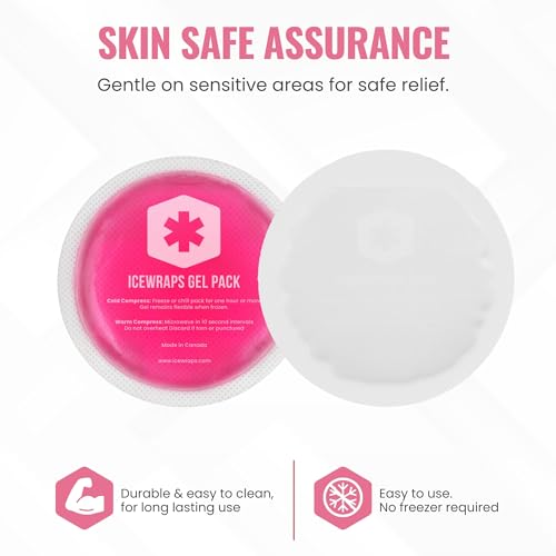 ICEWRAPS 4 inches Round Reusable Ice Packs with Cloth Backing, 5-Pack Pink - color: Pink