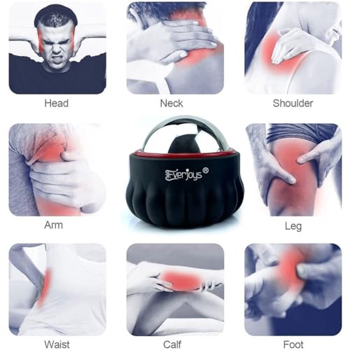 Massage Ice Roller Ball Cold & Heat Therapy Tissue Relief Muscle Recovery - color: Black and Red