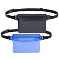 CADONO 2-Pack Waterproof Pouch with Adjustable Waist Strap - color: Black+Blue