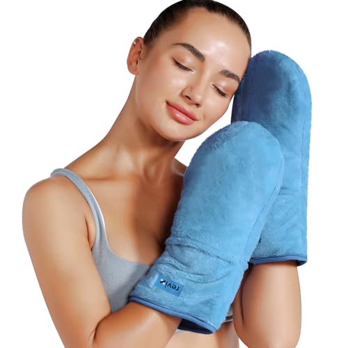 REVIX Heated Hand Mitts Warmers, Microwavable Heating Pad, SkyBlue - color: Skyblue