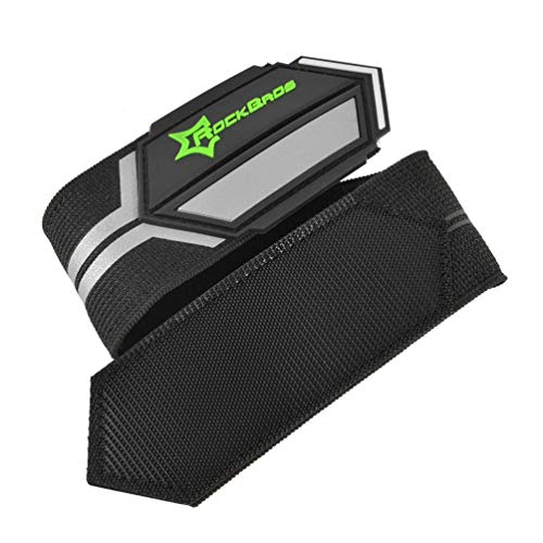 ROCKBROS Bike Pants Strap Bicycle Cycling Pants Cuff Band Reflective Wrist Ankle Bands for Outdoor Sports(2 PCS) Black Silver