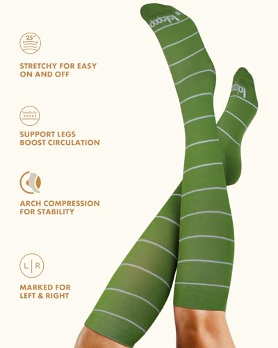Cute Compression Socks for Women - color: Stripes, size: Large-X-Large