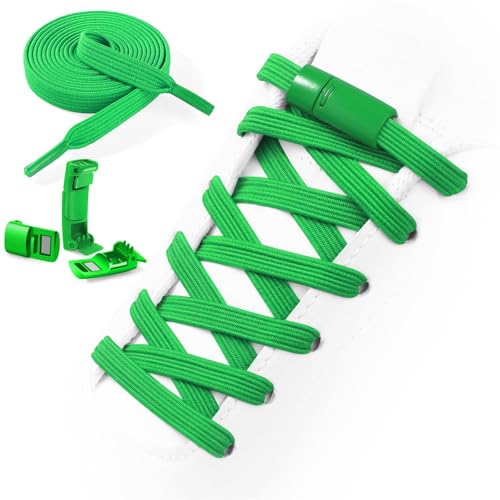 Neo-wows No Tie Shoelaces Elastic Laces for Kids Adults Athletic Sneakers - color: Green