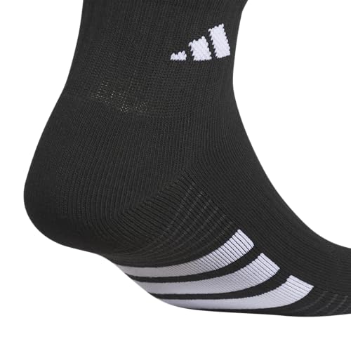 adidas Men's Cushioned Socks 3 Pairs - color: Black/White/Carbon Grey/4.0/Quarter, size: Large, style: Quarter