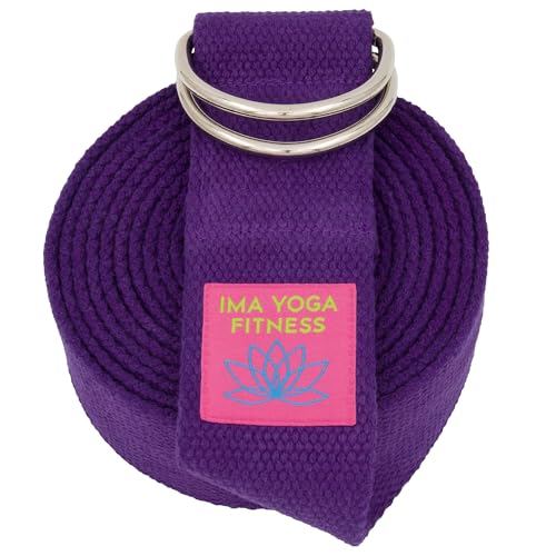 Extra-Wide 2 Inch Cotton Yoga Strap: Stretching, Physical Therapy, Exercise - color: Purple, size: 10 feet