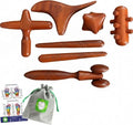 Lungcha 6 Types, 7 Piece Set Traditional Thai Massage Reflexology Wooden Stick Tool (Set of 6 Types Full Body Massage)