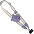 Save the Girls Clip & Go Phone Lanyard with Wallet Pouch, Fun Dots - color: Grey/Pink