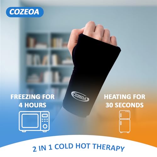Wearable Thumb Wrist Ice Pack for Pain Relief, Reusable Soft Gel Ice Pack, for Injuries Surgery Recovery Hot Cold Compress Therapy for Carpal Tunnel Tendonitis Swelling Arthritis