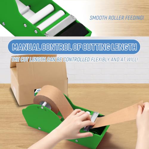 Water-Activated Tape Dispenser, Manual Kraft Gum Tape Dispenser, Green - color: Green