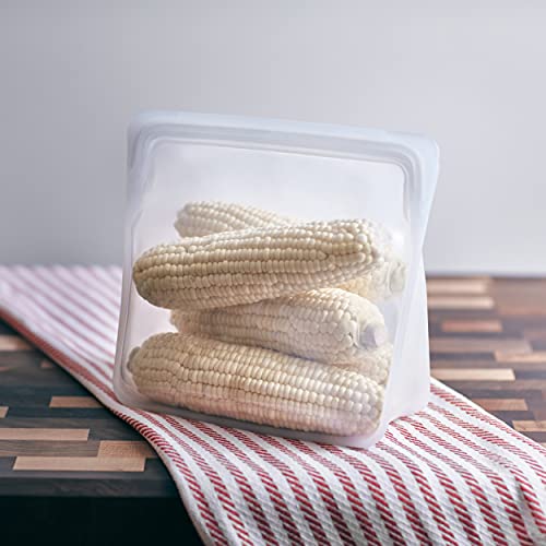 Stasher Silicone Reusable Storage Bag, Stand-Up Mega Bag, Reusable Freezer Bags,Microwave,Dishwasher,Oven Safe,Sous Vide,Premium Lunch Container,Eco Friendly,Food Storage Bags,104 oz,Clear (Pack of 2) - size: Mega (Pack of 2)