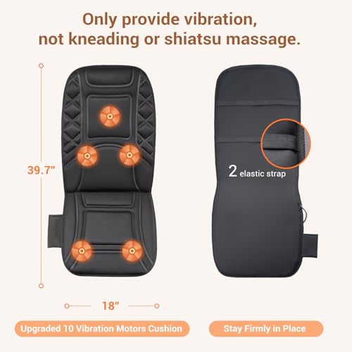 CARSHION Back Massager with Heat,Heated Seat Cover Cushion - color: Black