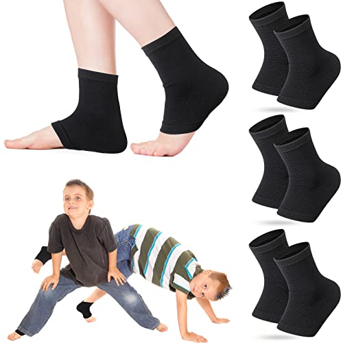 Tarpop 3 Pair Girls Ankle Brace Compression Sleeves, Black, Medium - color: Black, size: Medium