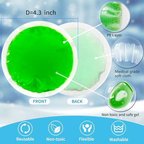 24 Pack Small Ice Packs for Injuries Reusable,Hot & Cold Gel Ice Packs for Face,Eyes,Neck,Teeth,Foot,Headache,Allergies,Shoulder Pain Relief,Warm & Cold Compress for Boo Boos,Students(24Green)