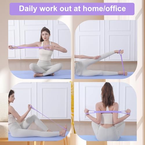Figure 8 Fitness Resistance Bands with Handles for Working Out - color: Purple