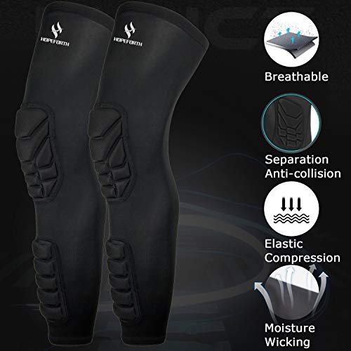 Knee Calf Padded 2 Pack Compression Leg Sleeve Shin Protective Support - size: Large